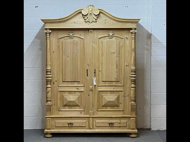 Magnificent Antique Pine Wardrobe (Dismantles) (L0900H) - Pinefinders Old Pine Furniture Warehouse