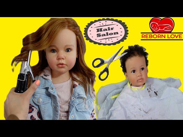 Reborn Hair Salon Curling Autumn's Hair and baby Paris gets her First Hair Cut | Reborn Love