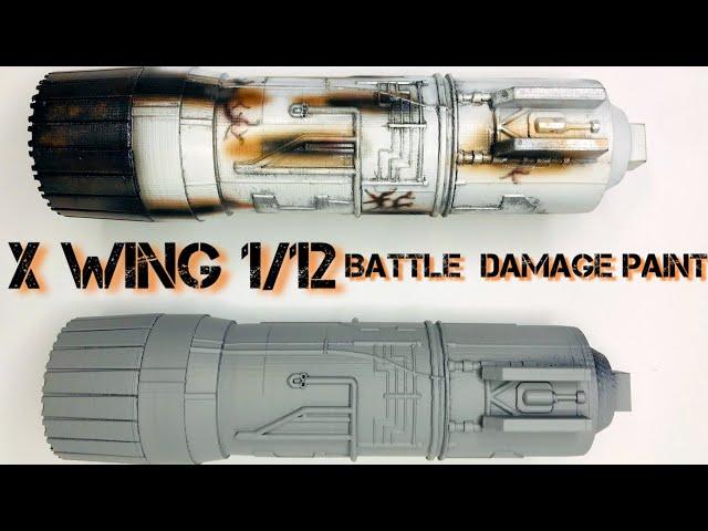 X wing scalemodel | Battle Damage paint | plasticmodel | técnica de pintura | Star wars