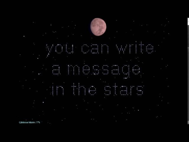 StarMessage, night sky screensaver shows the current moon phase and much more