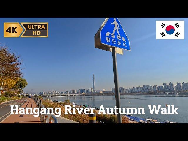 Autumn Walk Along the Han River  Dduk Sum to Jamsil Bridge  Seoul Views & City Life