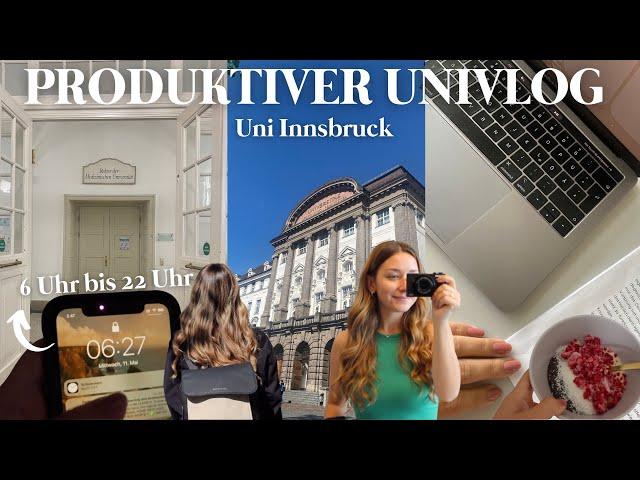 PRODUKTIVER UNI TAG von 6 Uhr - 22 Uhr // Uni Innsbruck, Pausen machen, Routine, Motivation, Mindset