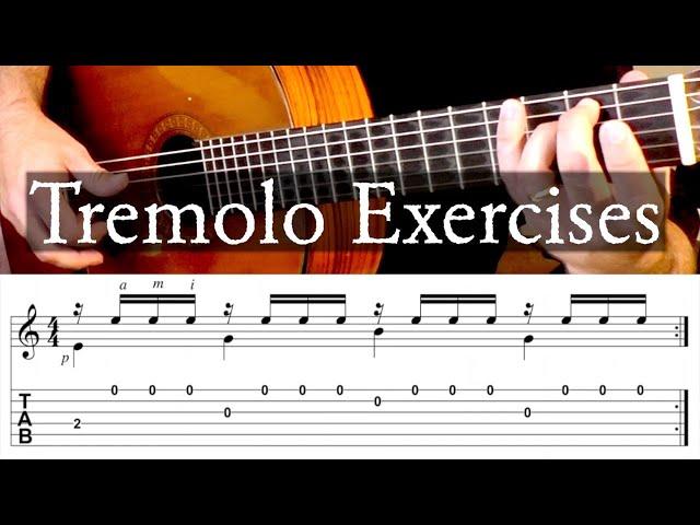 TREMOLO EXERCISES - With Tab - Fingerstyle Guitar