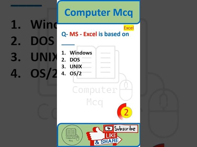 MS EXCEL MCQ || ms excel question and answers || computer awareness for ibps rrb