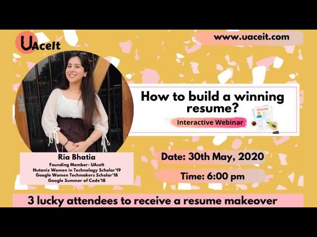 How to build a winning resume? | Webinar | UAceIt- Ace at your own Pace