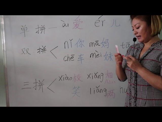 hanyupinyin汉语拼音-单拼/双拼/三拼的练习（小学一年级华语字）