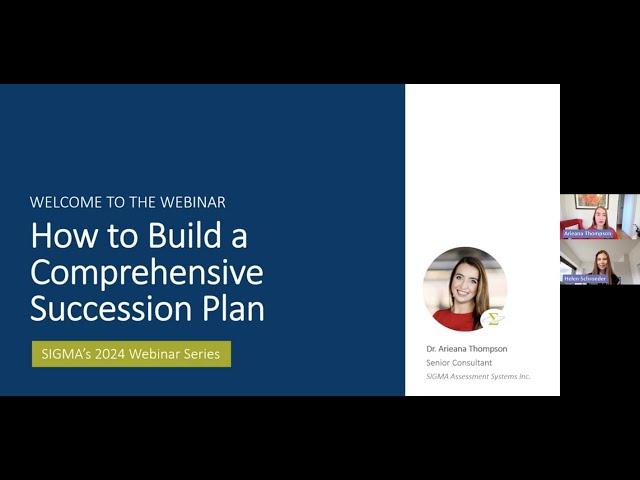 How to Build a Comprehensive Succession Plan | SIGMA Assessment Systems (September 2024)