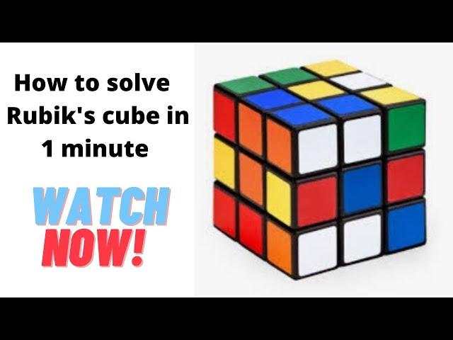 How to solve 3*3 Rubik's Cube in 1 Minute || Solve Rubik Cube in easy steps | Fun solving Rubik Cube