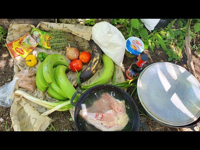 Caribbean backyard skills | complete delicious Jamaican Country cooking on outdoor coal fire