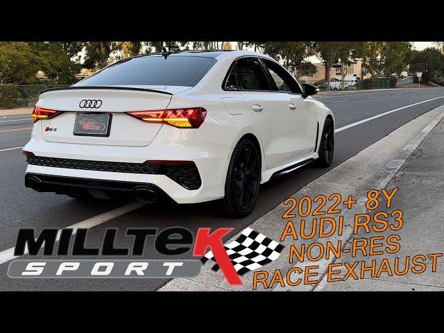 Milltek 8Y RS3 Race Cat-Back Exhaust sound clip, revs, flyby!