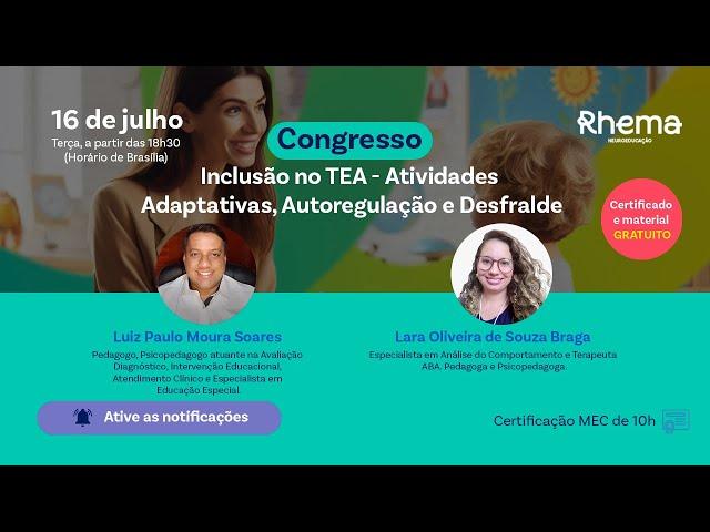 Congresso Inclusão no TEA - Atividades Adaptativas, Autorregulação e Desfralde