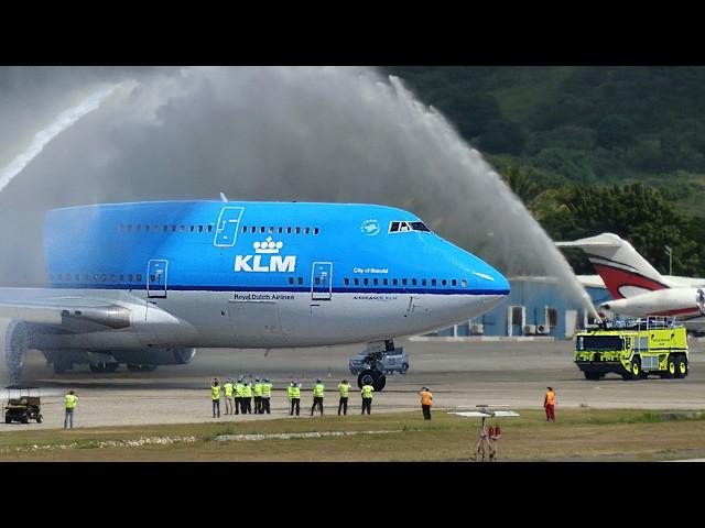 Last ever 747 takeoff from St Maarten