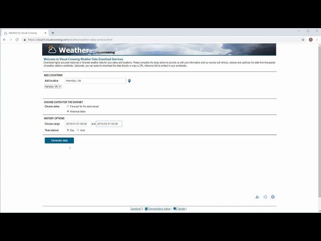 How to load weather data into Microsoft Excel