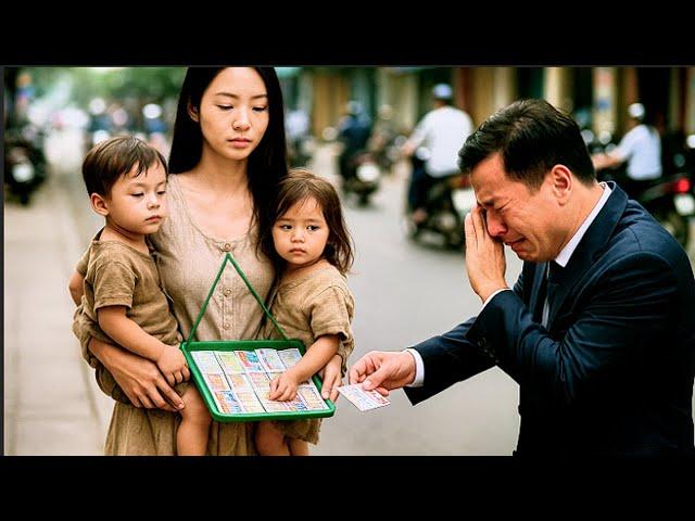 Tỷ Phú Bật Khóc Khi Gặp Lại Vợ Nghèo, Đang Bồng Hai Con Song Sinh Trên Đường Đi Bán Vé Số