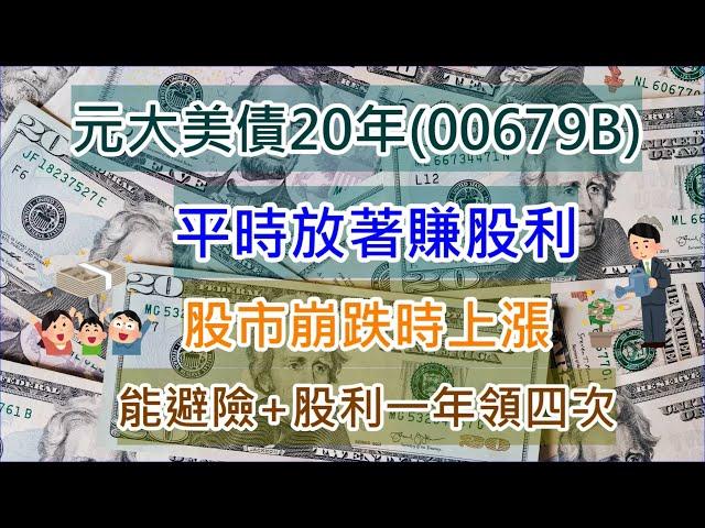 元大美債20年(00679B)平時放著賺股利、股市崩跌時上漲，能避險+股利一年領四次(股利、相關槓桿、交易優勢)