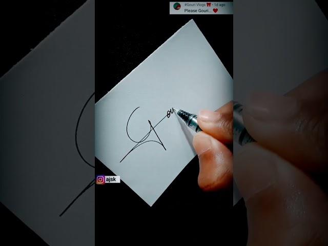 G letter sign️ #viral#shorts#calligraphy#handwriting#signature#writing#shortvideo#ytshorts#mrajsk