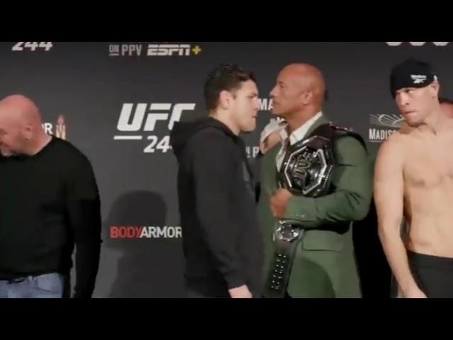 Nick Diaz and Nate Diaz SCARES The Rock before Jorge Masvidal weigh in