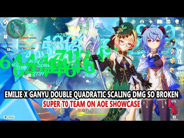 Emilie x Ganyu Double Quadratic Scaling DMG so Broken - Super T0 Team on AOE Showcase