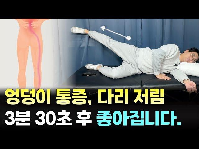 엉덩이 통증, 다리저림 3분 30초면 해결 됩니다.