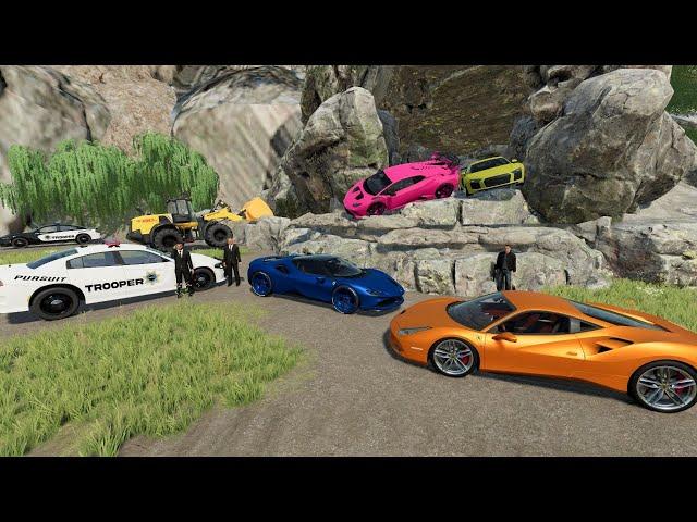 Police find cave full of stolen Lamborghinis and Race Cars | Farming Simulator 22