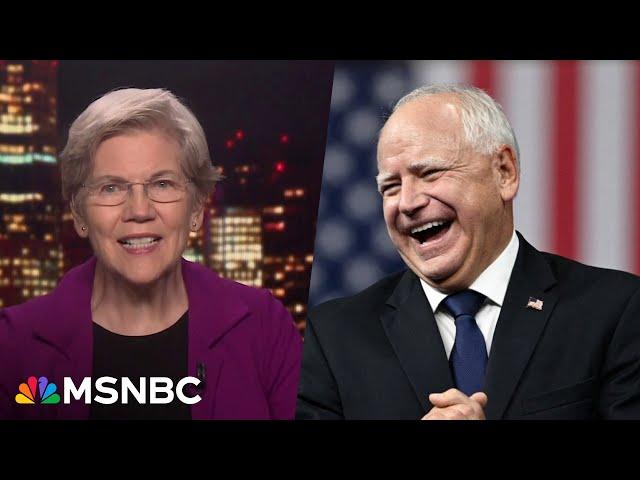 Elizabeth Warren reacts to Harris VP pick: ‘I’m delighted about Tim Walz’