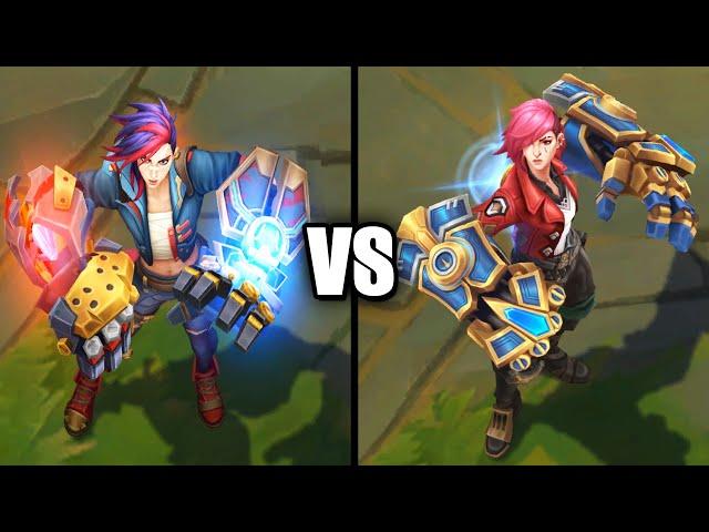 Arcane Brawler Vi vs Arcane Vi Skins Comparison (League of Legends)