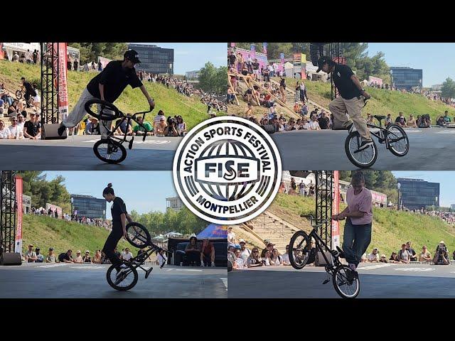 TOP 4 GIRLS at FISE WOMEN 15+ ELITE UCI BMX FREESTYLE FLATLAND WORLD CUP FINALS in MONTPELLIER