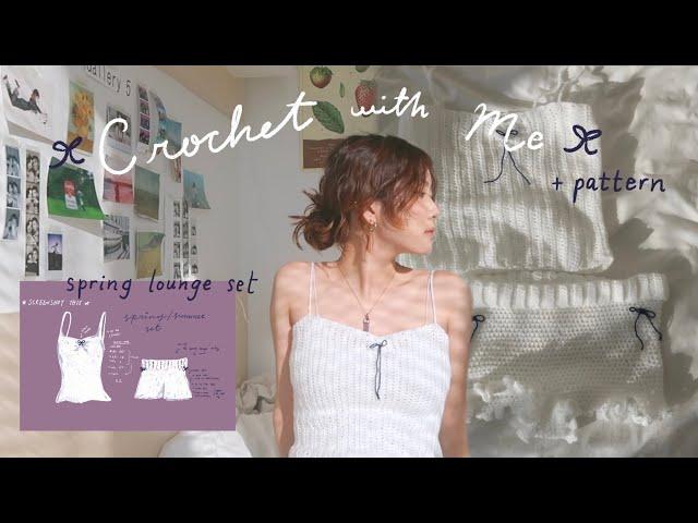 i crocheted a spring lounge set + pattern ⋆ ˚｡⋆୨୧˚ crochet with me