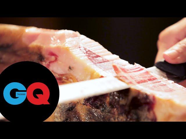 台灣首位西班牙侍肉師－GQ獨家紀錄完整伊比利火腿開腿｜GQ Food