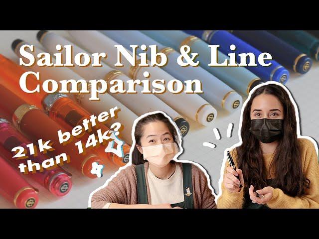 Sailor Fountain Pen Nib & Line Comparison