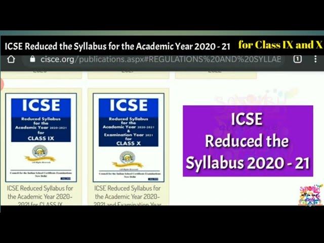 ICSE Reduced Syllabus for the Academic year 2021 | ISC syllabus 2021 | IX and X syllabus and Exam 21