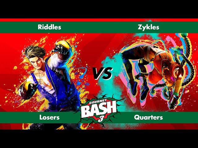 Gourmet Bash #3 - Riddles (Luke) vs Zykles (Kimberly) - SF6 Singles - Losers Quarters