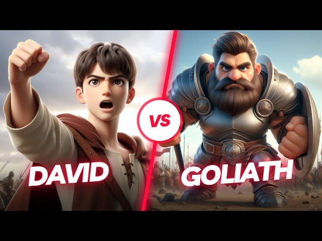 David Fights Against Goliath : EPIC BATTLE | Animated Bible Stories