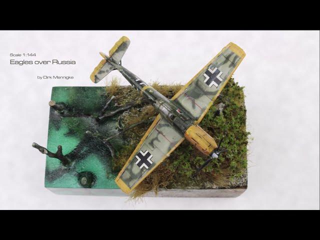 BF 109E3 Eagles over  Russia / scale model aircraft / Epoxy Resin diorama