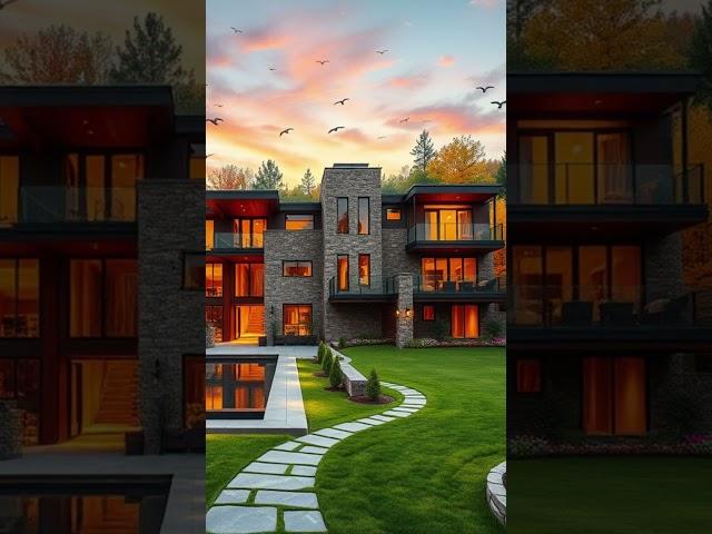 Modern Mountain Mansion #modern #mountain #mansion #autumn #shorts #hook