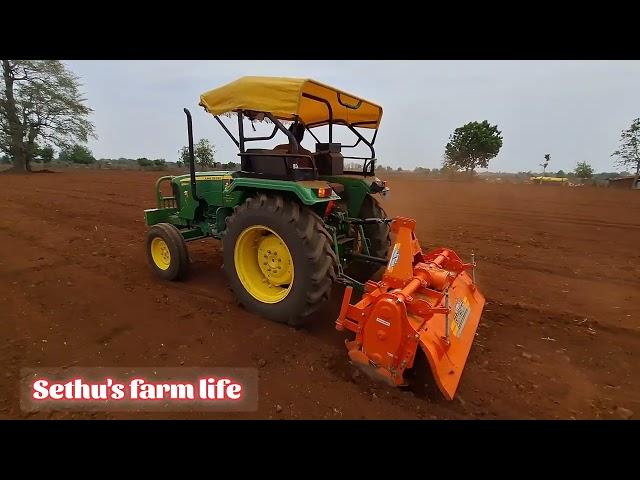 john deer 5050D ।shaktiman regular plus rotavator। farming soybean bed preparation।