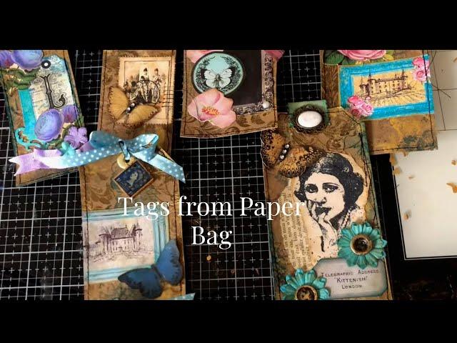 Junk Journal TAGS from Paper Bag