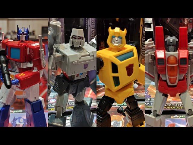 New Transformers Model Kit action figures on display by Yolopark at Botcon