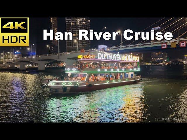 4K HDR | Night Walking Han River Cruise in Da Nang | Vietnam 2023 - With Captions