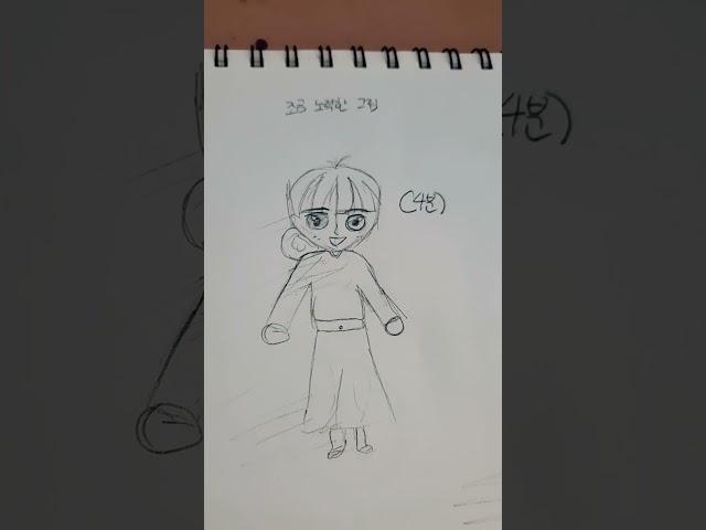 갑자기 하고 싶어서 한 그림챌린지!출처,이민이TV님#그림#챌린지#추천#알고리즘#13년생#똥손#바부