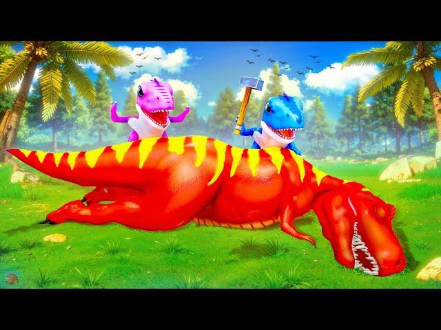 2 Crazy Dinos vs Angry T-Rex! Will They Survive the Funniest Jurassic Prank?