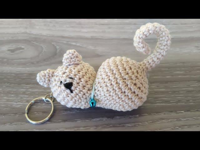 Portachiavi Gatto Uncinetto  Keychain Cat Crochet Amigurumi - Llavero Gatito Crochet Tutorial