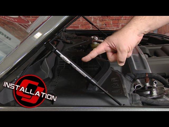 2015-2023 Mustang Ford Performance Hood Strut Kit Bolt-In With Ford Performance Logo Installation