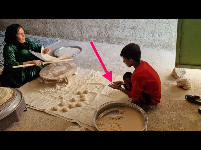 "Younes' Help for His Mother: Younes and Ismat's Journey from Dough to Baking Bread"
