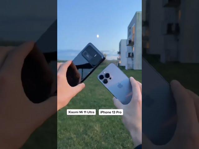 iPhone 13 Pro Vs Mi 11 Ultra Camera Test ️. Moon Photoshoot  | #shorts