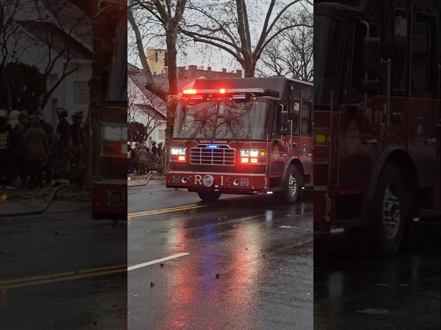 North Hudson Regional Fire Department Operating On Scene Of A House Fire In North Bergen, New Jersey