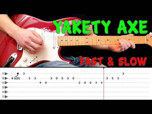 YAKETY AXE - Guitar lesson with tabs (fast & slow) - Chet Atkins