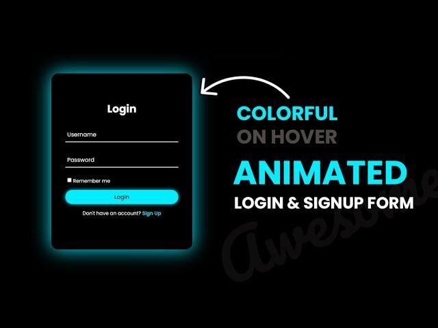 Animated Login and Registration Form in HTML CSS & Javascript | Sliding Login and Signup Form