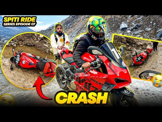 Socha Nahi Tha Itna Bada Crash Ho Jayega Apni Superbike Ducati Ka Spiti Ride Pr  Ep7