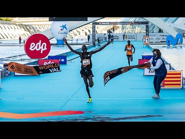 WORLD RECORD: Kibiwott Kandie 57:32 Valencia Half Marathon [Full Race]